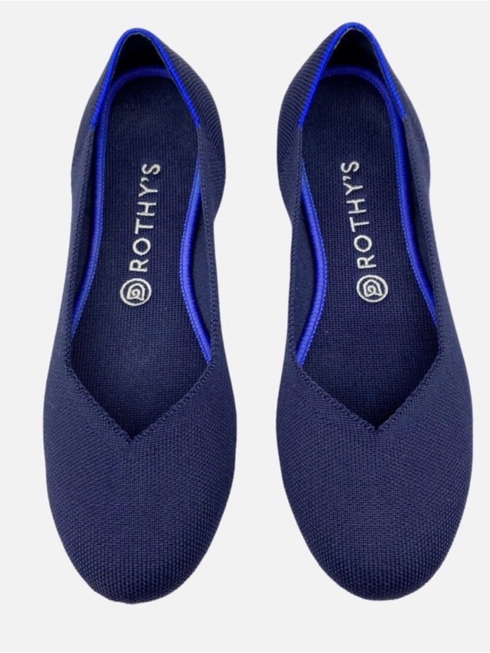 Rothy's Navy Blue Knit Round Toe Slip-On Loafers Size 10